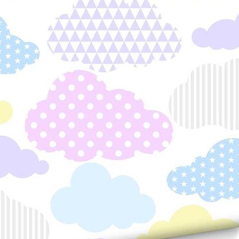 Kids@Home Marshmellow Clouds Wallpaper Pastels 100112