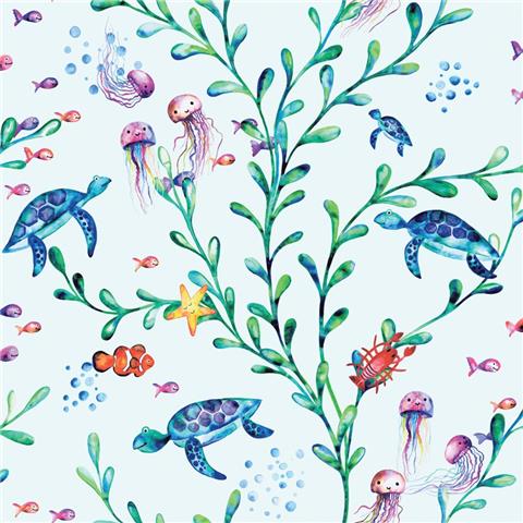 Over the Rainbow Wallpaper-under the sea 90941 teal