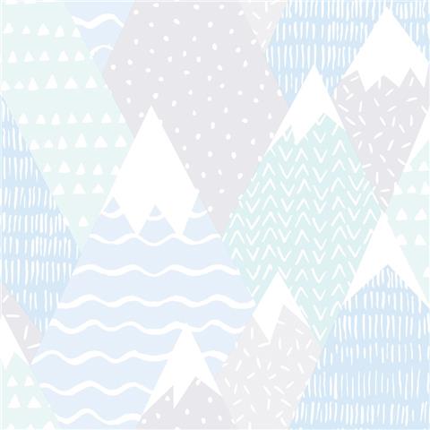 Over the Rainbow Wallpaper-Mountains 91052 teal
