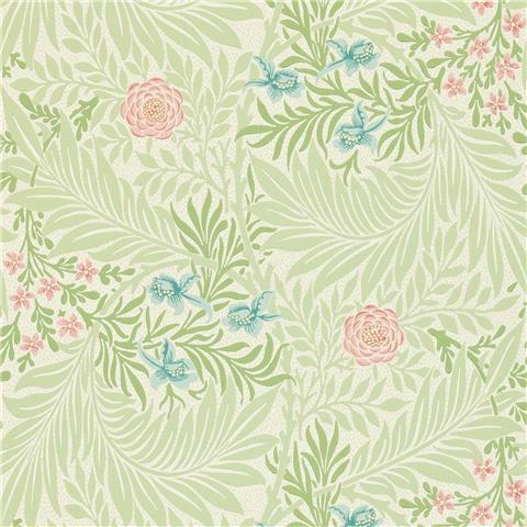 William Morris, Morris & Friends Wallpaper Larkspur 212558 Green/Coral