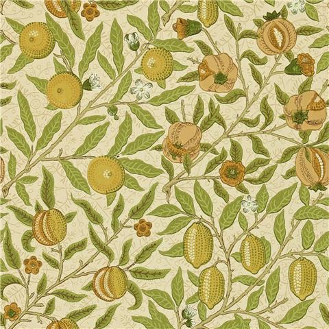 William Morris, Morris & Friends Wallpaper Fruit DGW1FU102 Lime/Green/Tan