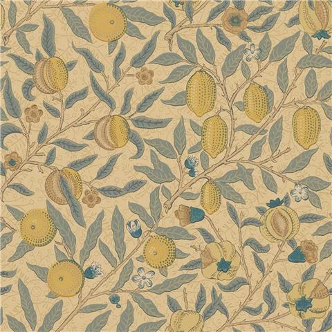 William Morris, Morris & Friends Wallpaper Fruit DGW1FU103 Blue/Gold/Brown
