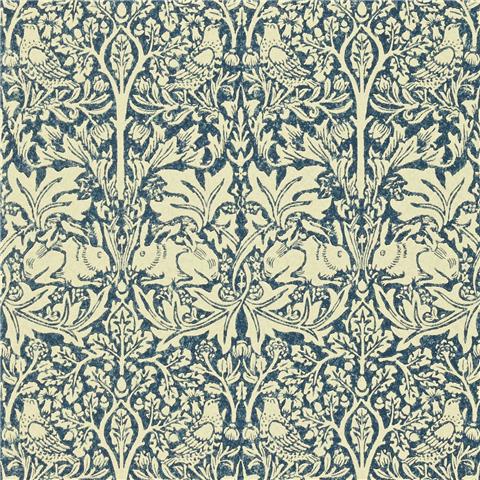 William Morris, Morris & Friends Wallpaper Brer rabbit DMORBR105 Indigo/Vellum