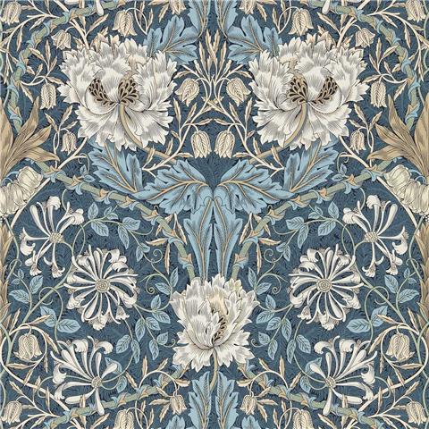 William Morris, Morris & Friends Wallpaper Honeysuckle and tulip 217371 Woad/Thyme