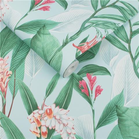 Graham and Brown Hybrid Wallpaper Collection Botanical 103800 Duck Egg