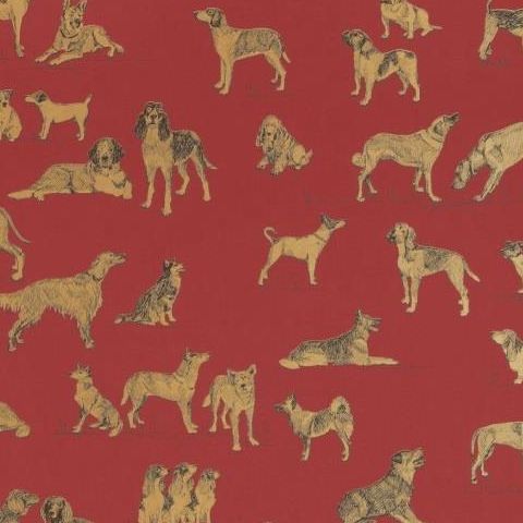 Thibaut Menswear Resource Best Friend Wallpaper T1041 Red and Gold