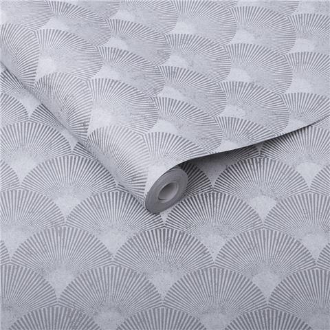 GRAHAM AND BROWN ESTABLISHED WALLPAPER COLLECTION Fan 104301 Silver/Grey