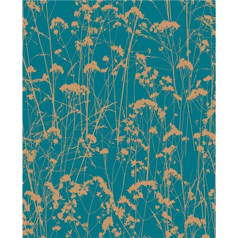 GRAHAM AND BROWN Silhouette WALLPAPER COLLECTION Grace 105459 Teal