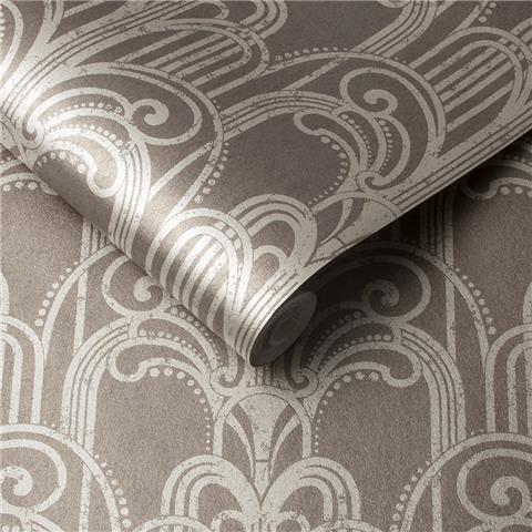 GRAHAM AND BROWN ESTABLISHED WALLPAPER COLLECTION Art Deco 105921 Natural