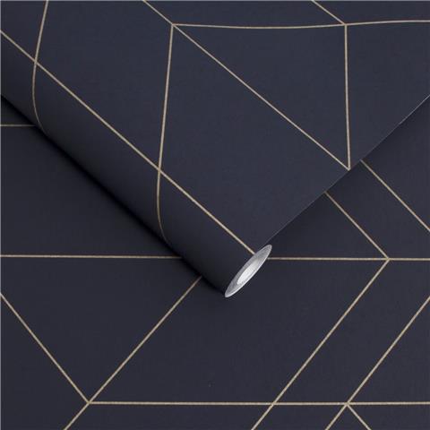 GRAHAM AND BROWN Oblique WALLPAPER COLLECTION Balance 106757 Navy/Gold