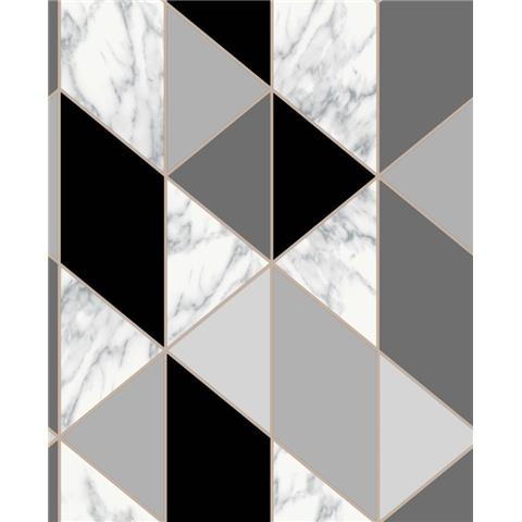 Fresca Wallpaper marble geo 108297 charcoal
