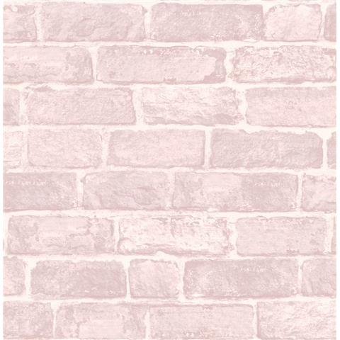 Kids@Home brick WALLPAPER pink 108591