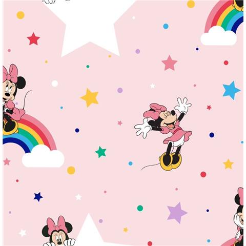 Minnie Rainbow Wallpaper Pink/Multi 108592