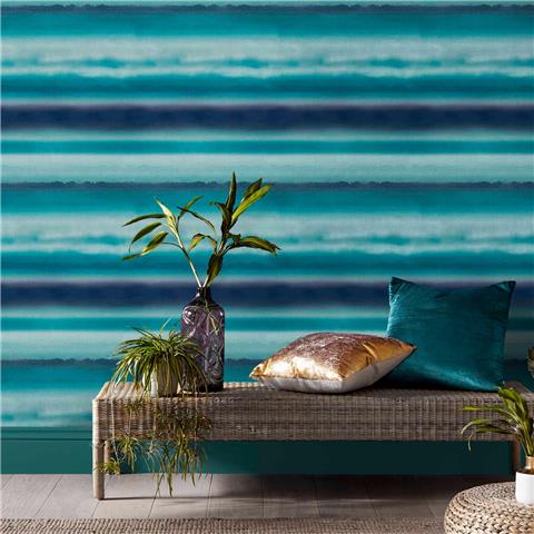 GRAHAM AND BROWN Floriculture WALLPAPER COLLECTION Horizon 112207 Teal