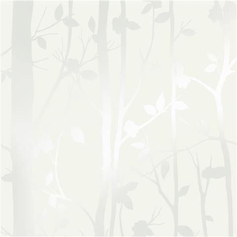 Laura Ashley Wallpaper Cottonwood Pearlescent 113341 White