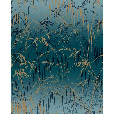Clarissa Hulse Meadow Grass Wallpaper 120391 Teal/Soft Gold