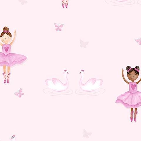 Make Believe Wallpaper-Ballerina 12460 Pink
