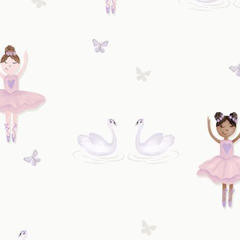 Make Believe Wallpaper-Ballerina 12461 Cream/Pink