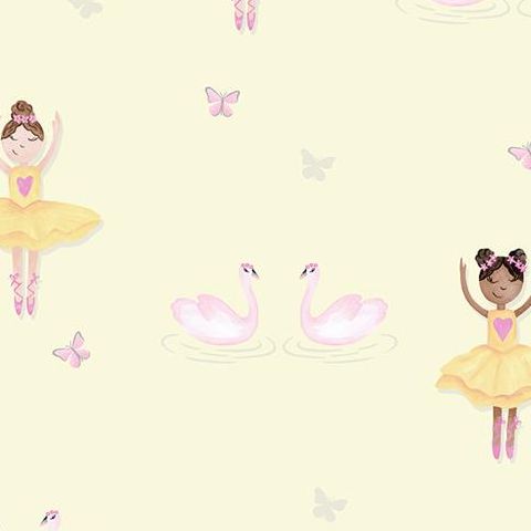 Make Believe Wallpaper-Ballerina 12462 Yellow