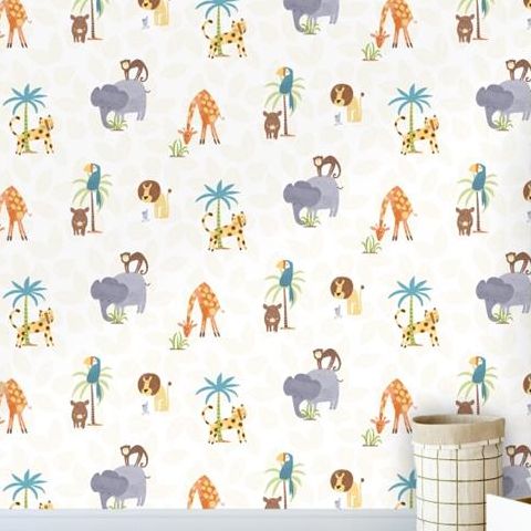 Make Believe Wallpaper- Jungle Friends 12541 Multi