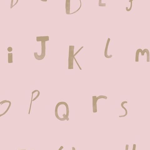 Make Believe Wallpaper- Alphabet 12563 Pink/Gold