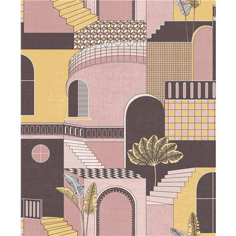 Holden Medina Wallpaper 13102 Pink/Yellow