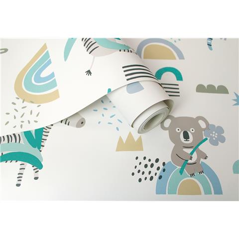 Dreamcatcher Wallpaper Abstract Animals 13352 Blue/Teal