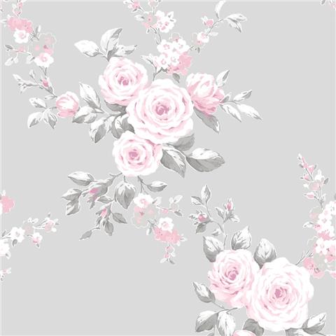 Catherine Lansfield Canterbury Shabby Chic Floral Wallpaper 165503