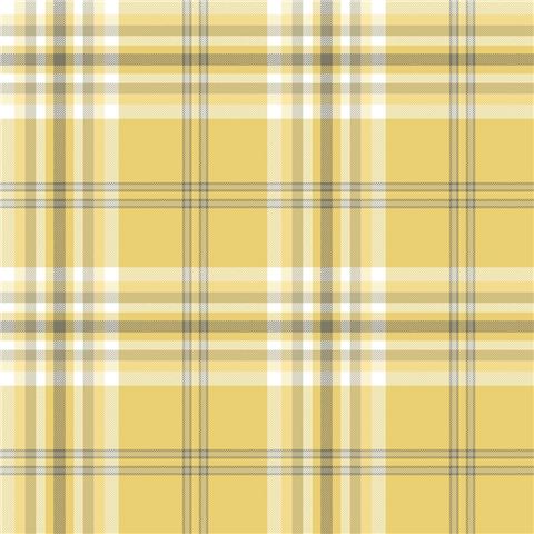 Catherine Lansfield Kelso Check Plaid Wallpaper 165520 Ochre