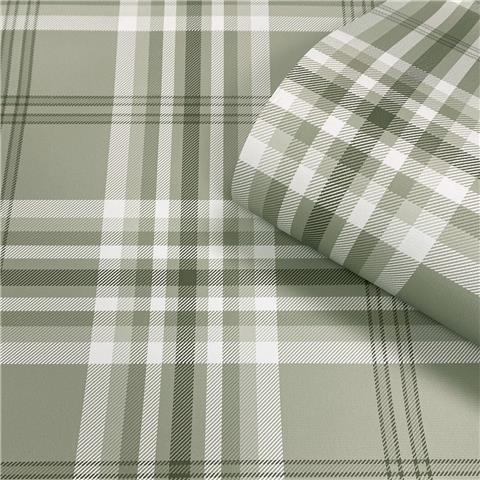 CATHERINE LANSFIELD KELSO CHECK PLAID WALLPAPER 165526 Sage