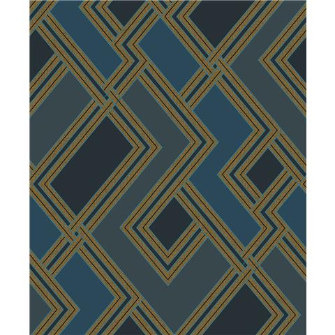 GranDeco Life Fabric Geo Wallpaper 177502 Blue