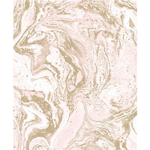 Muriva Skinny Dip Marble Wallpaper 180531 Pink/Gold