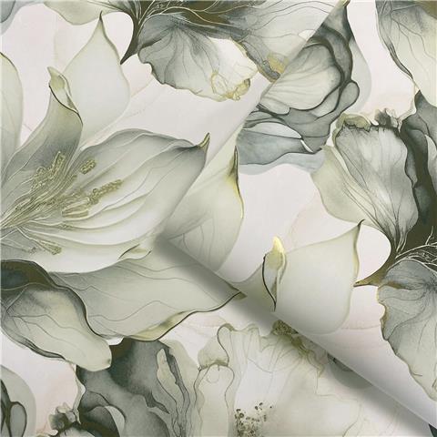 Muriva Elysian Large Floral Wallpaper 212503 Green/Gold