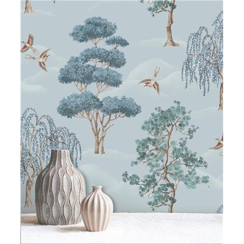 Rasch Elegant Homes Wallpaper Woodland willow 283883 Blue