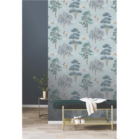 Rasch Elegant Homes Wallpaper Woodland willow 283883 Blue