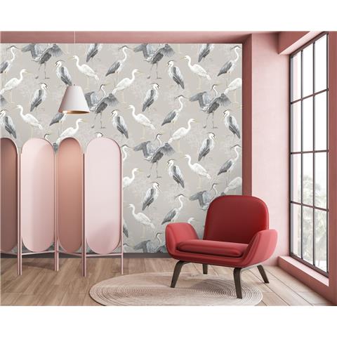 Design Library Heron Wallpaper 283937 Greige