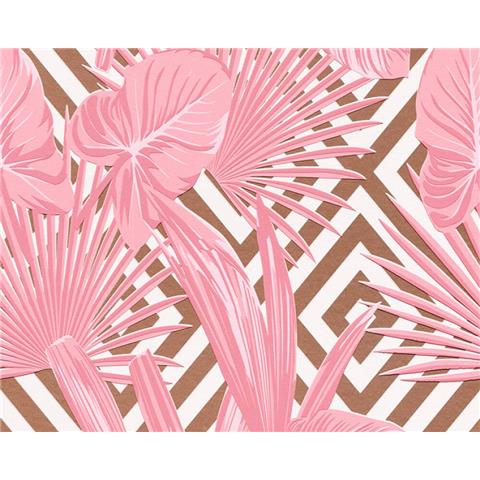 AS Tropical palm Wallpaper Pink/Gold 36811-1