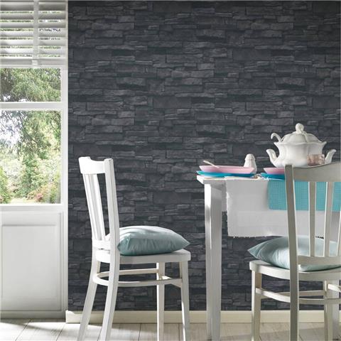 AS Creations Terra Stone Wallpaper 388134 Charcoal