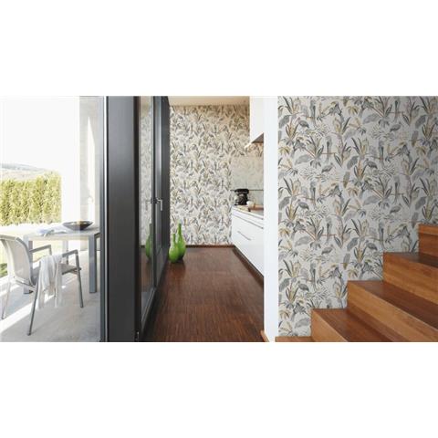 Turnowsky Jungle Floral Wallpaper 38898-4 White/Grey