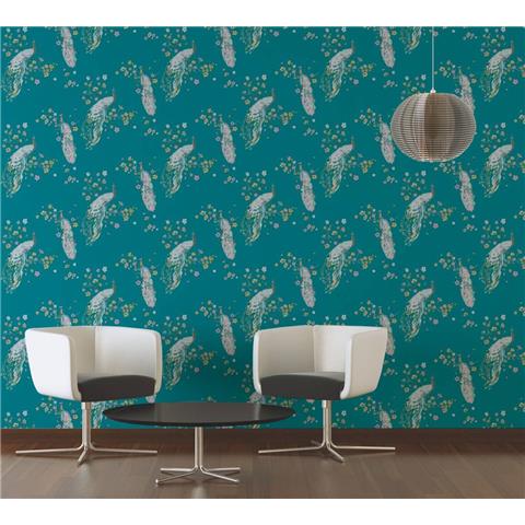 Turnowsky Bird of Paradise Wallpaper 38906-2 Emerald/Green