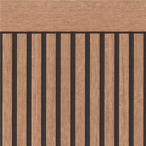 AS Creations Wooden Slat Dado Wallcovering 397444 Black/Brown