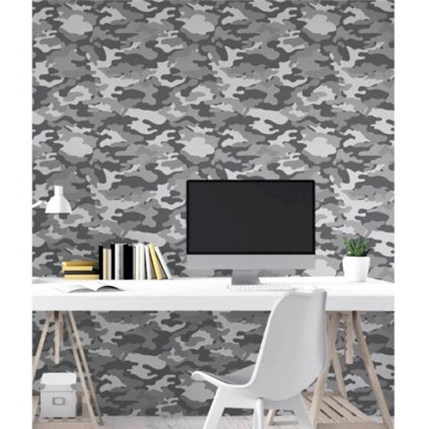 Arthouse Camouflage Wallpaper 669001 Mono