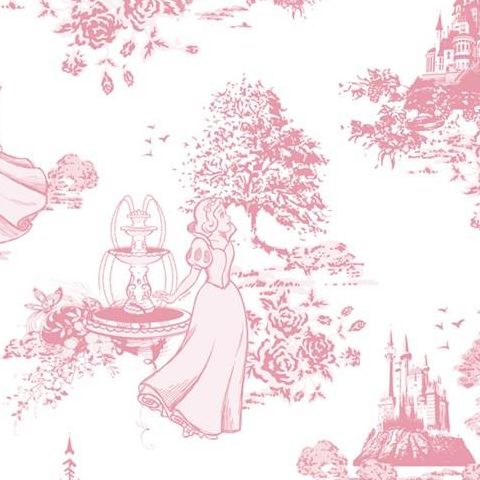 Disney Princess Pink Toile Wallpaper 70-233