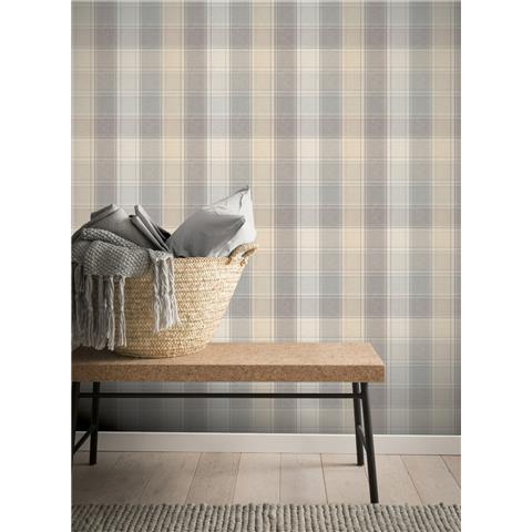 Arthouse Country Check Wallpaper 901902 Beige/Grey