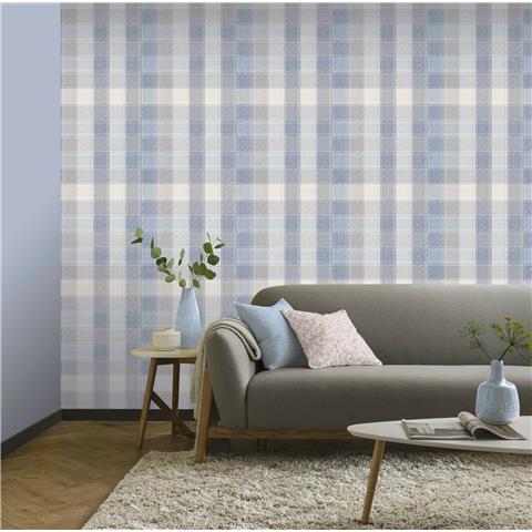 Arthouse Country Check Wallpaper 902808 Blue