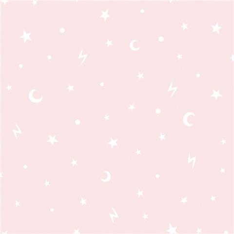 Over the Rainbow Wallpaper-Stars and moon 90981 pink