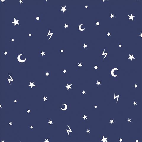 Over the Rainbow Wallpaper-Stars and moon 90982 navy