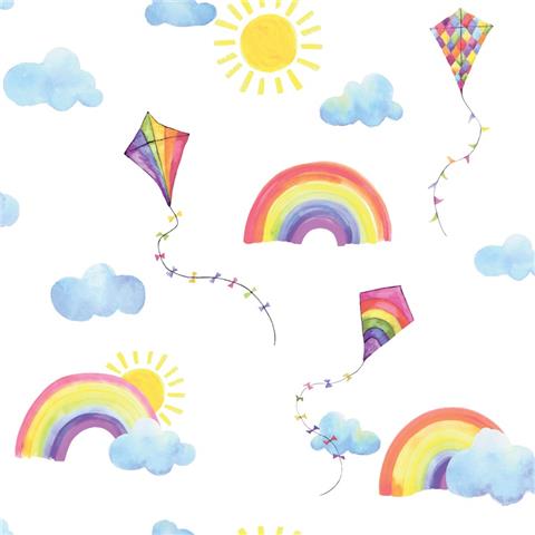 Over the Rainbow Wallpaper-Rainbows and Kites 91020 multi