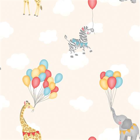 Over the Rainbow Wallpaper-Animal Balloons 91042 Neutral
