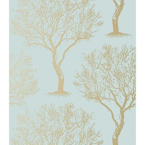 Anna French Seraphina Winfell Forest Wallpaper AT6004 Metallic Gold and Aqua